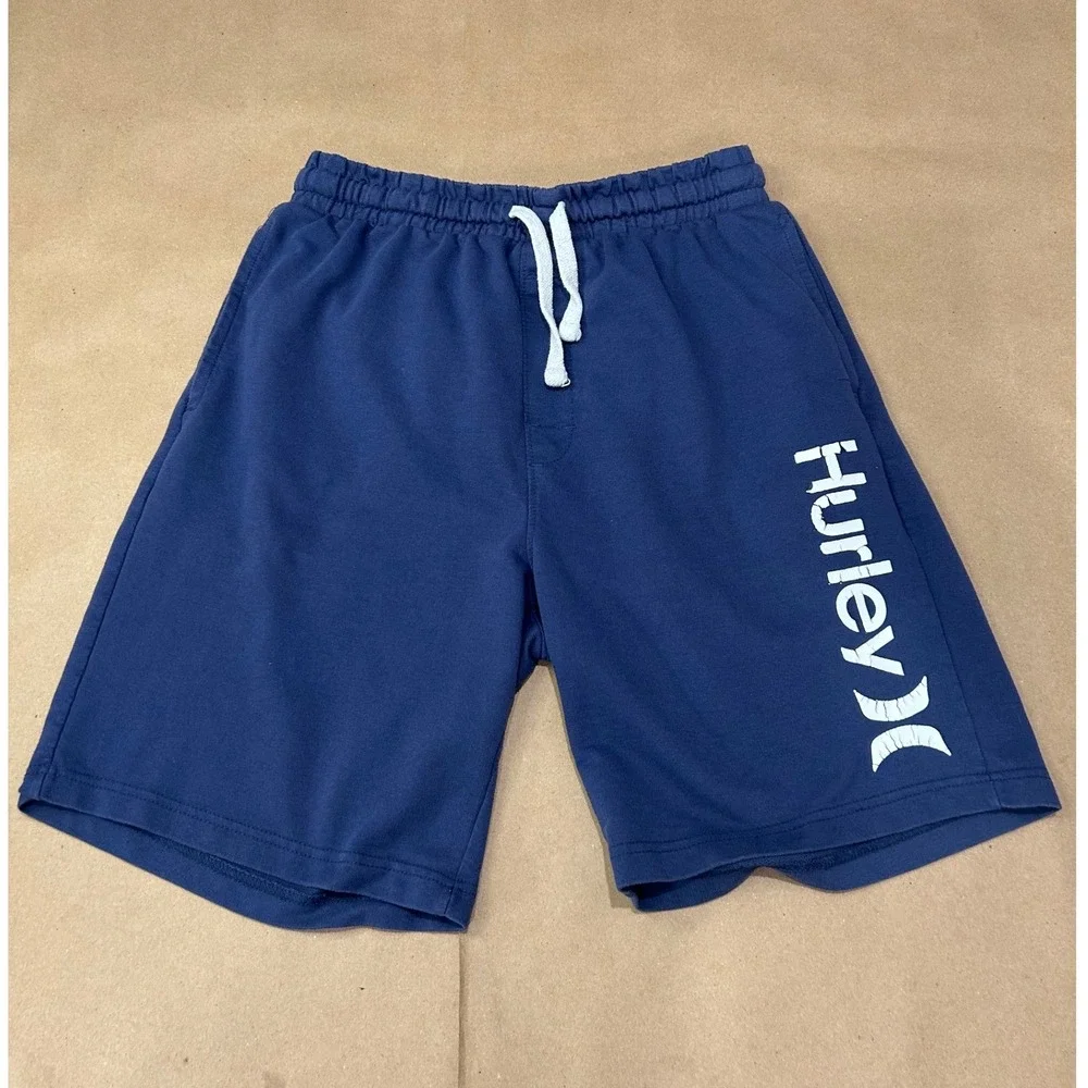 Hurley Blue Graphic Sweat Shorts Mens Large
